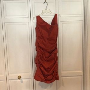Theia orange cocktail dress